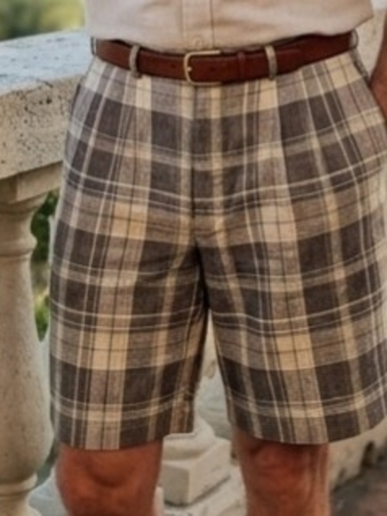 Other - ​VTG Christian Dior Monsieur Le Connaisseur Pleated Plaid Shorts Cotton Size 36